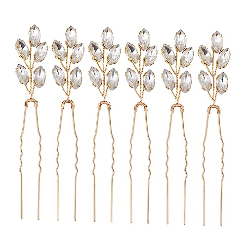 SAFIGLE 2stücke U-förmige Strass-haarspangen -haarnadeln Haarschmuck Zubehör Für Tägliche Verwendung Und Brautschmuck von SAFIGLE