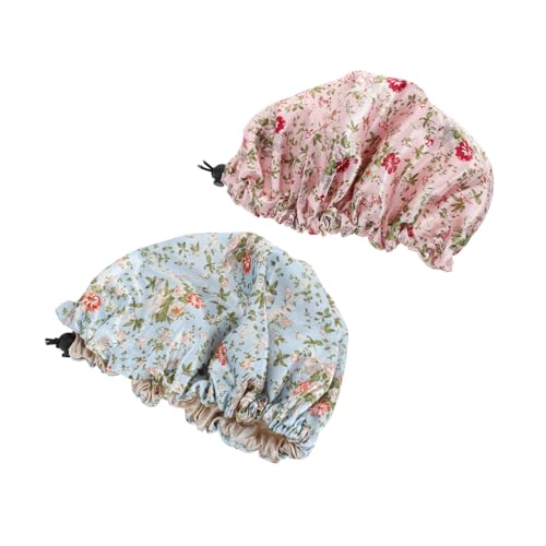 SAFIGLE 2stücke Verstellbare Schlafmütze Für Junge Mädchen Haarschutzmütze Mit Elastischer Schnalle Rutschfeste Duschmütze Aus Hochwertigem Polyester Für Tägliche Reinigung Und von SAFIGLE