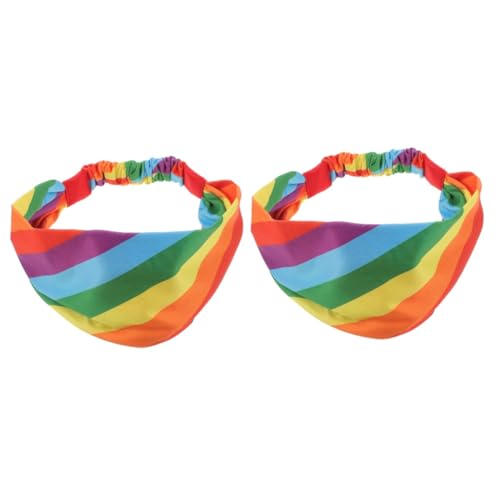 SAFIGLE 2stücke Yoga Stirnband Elastischem Material Regenbogen Sport Stirnband Für Schweißabsorption Beim Laufen Yoga Und Training Atmungsaktiv Und Rutschfest Für Damen Und Herren von SAFIGLE