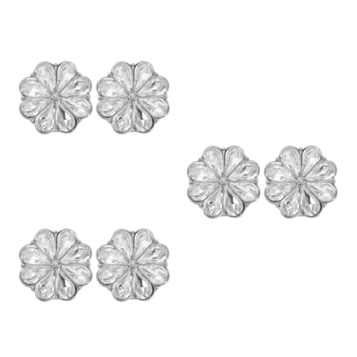 SAFIGLE 3 Paare Blumen-manschettenknöpfe Hemdärmelknopf Manschettenknöpfe in Blumenform Manschettenknöpfe Mit Hemdnieten Antike Manschettenknöpfe Kleidung Schmuck Silver Strasssteine von SAFIGLE