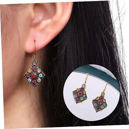 SAFIGLE 3paare Boho-ethno-retro-ohrhänger Vintage-ohrhänger Im Bohemian-stil Ohrhänger Für Frauen Mit Bunten Strasssteinen Folk-stil-schmuckohrringe Retro-strassohrringe von SAFIGLE