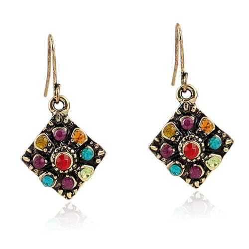 SAFIGLE 3paare Boho-ethno-retro-ohrhänger Vintage-ohrhänger Im Bohemian-stil Im Folk-stil Schmuck- Retro-strass- Für Frauen von SAFIGLE