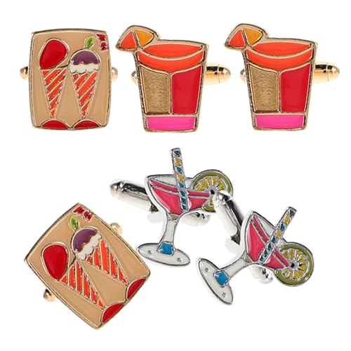 SAFIGLE 3paare Manschettenknöpfe Aus Legierung Für Hemden Bezaubernde Manschettenknöpfe Mit Cartoon-motiven Für Damen Und Herren Kleine Für Smokings Und Partys von SAFIGLE