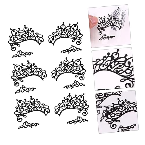SAFIGLE 3 Paare Schwarze Spitzen Eyeliner Aufkleber Wiederverwendbare Temporäre Augen Tattoos mit Spitzenmuster Sichere und Einfache Anwendung für Fasching Halloween und Kostümpartys von SAFIGLE