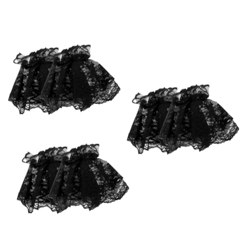 SAFIGLE 3 Paare Spitzenärmel Spitzenmanschetten Für Damen Handgelenk Ärmel Spitzen-handgelenk-handschuhe Fingerlose Handgelenkmanschetten Spitzenmanschetten Für Das Handgelenk Black von SAFIGLE