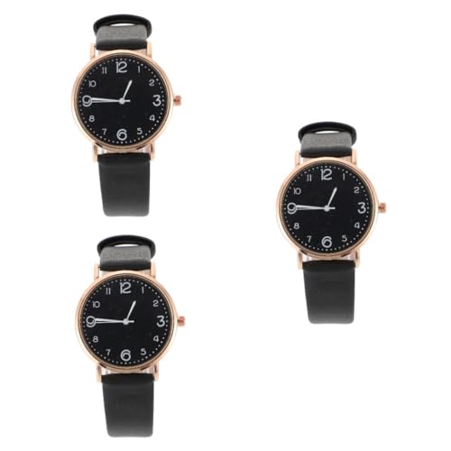 SAFIGLE 3 STK Anschauen Modische Armbänder Für Frauen Herrenuhr Chronographenuhr Herren Automatikuhr Digitaluhr Für Frauen Freizeituhren Für Herren Mädchenuhren Automatikuhren Black Leder von SAFIGLE