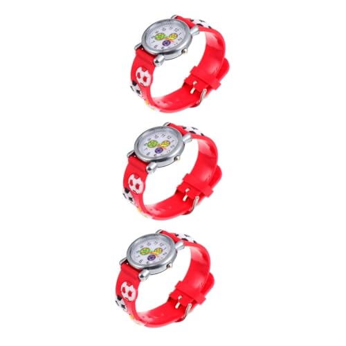 SAFIGLE 3 STK Anschauen kinderuhren Armbanduhr Kinder Silikon-Uhrenarmband Cartoon Bedruckte Uhr Uhrenarmbänder betrachten modische Armbanduhr Kinder Armbanduhr Fußball Gurt Wecker Student von SAFIGLE