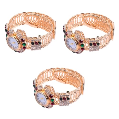 SAFIGLE 3 STK Armbanduhr Strass-Armband Diamantuhren für Kristallarmband Armbänder für Mädchen merksam Watches die Uhr Fitnessuhr Digitaluhr Quarzuhr aus Legierung Frauen beobachten von SAFIGLE