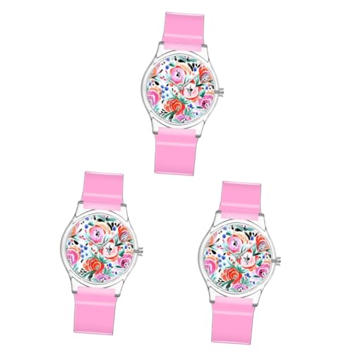 SAFIGLE 3 STK Kindermodeuhr kinderuhren Armbanduhr Kinder Cutie Fun Kinderarmbanduhr Uhren ansehen Kinder kreative Armbanduhr wasserdichte Mädchenuhr Bewegung Anschauen Japan Student Rosa von SAFIGLE