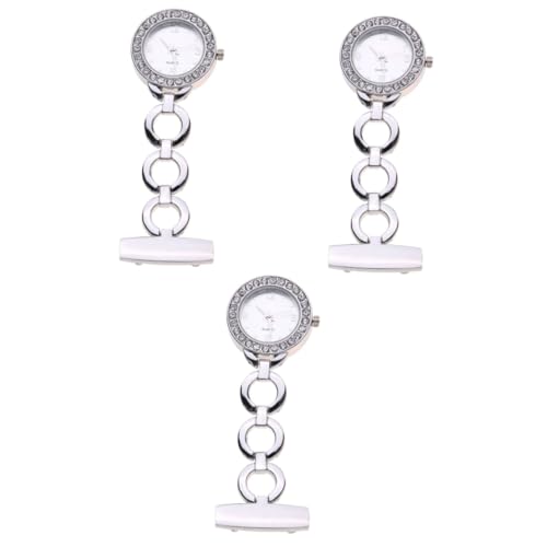 SAFIGLE 3 STK Taschenuhr Diamantuhr Schlüsselanhängerrohlinge aus Acryl Uhren Medical Watch Krankenschwester Uhr Arzt hängende Uhr Krankenschwester Anstecknadel Uhr Revers Anschauen Stift von SAFIGLE