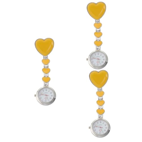 SAFIGLE 3stücke Kreative Design Uhr Mit Leuchtzeiger Hängende Taschenuhr Für Ärzte Dekorative Uhr Für Und Klinik Gelb von SAFIGLE