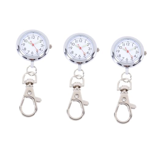 SAFIGLE 3 STK Schwesterntisch Anhängeruhren Für Krankenschwestern Schlüsselanhänger-Clip-Uhr Krankenschwester-Stift Krankenschwestern Reversuhr Quarz Revers Uhr Riemenmaterial: von SAFIGLE