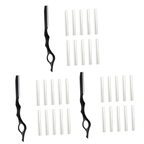 SAFIGLE 3 Sätze Dünnes Messer Haarschnitt Rasierer Haarstyling-rasierer Rasiermesser Zum Haareschneiden Haarschneiderasierer Haarschnitt-set Für Zu Hause Black Rostfreier Stahl von SAFIGLE