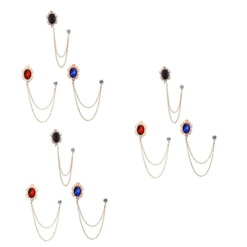 SAFIGLE 3 Sätze Edelstein Quaste Brosche Männer Pins Kette Broschen Schnalle Gürtel Strickjacke Zubehör Kragen Pin Krawatte Pin Anstecknadel Legierung 3 Stück * 3 von SAFIGLE