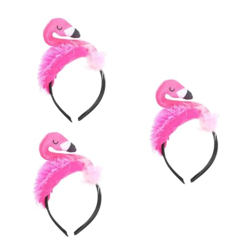 SAFIGLE 3 Stck Flamingo Haarreif Haarband Rosa Kopfschmuck Party Kindergeburtstag Cosplay Stirnband für Mädchen und Teens Geeignet von SAFIGLE