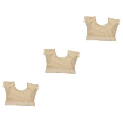 SAFIGLE 3 Stck. Waschbares Achsel Schweißpolster Unterwäsche für Damen Super Dünne Schweißabsorbierende Unterwäsche Atmungsaktive und Hautfreundliche Halbkörpergröße Hautfarbe von SAFIGLE