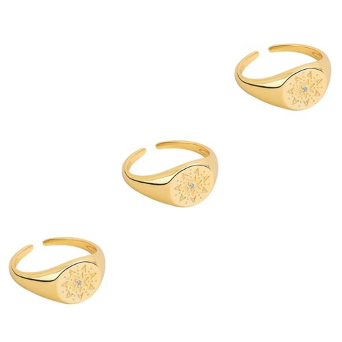 SAFIGLE 3 Stk Kompassring verstellbare ringe verstellbarer ring ehering Modischer Ring gold rings schicker Fingerring verstellbarer offener Ring Mode Schmuck Geschenk Fräulein Kupfer von SAFIGLE