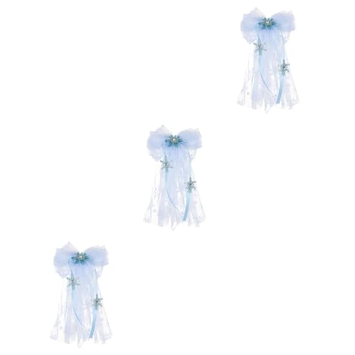 SAFIGLE 3 Stk Schneeflocken-Mesh-Haarspange Haar Klammern Haarklammer Haarschmuck Haarnadeln feenhafte Haarnadeln weihnachtsdeko Performance-Haarspange Kinder Gaze Haarnadel Mädchen Baby von SAFIGLE