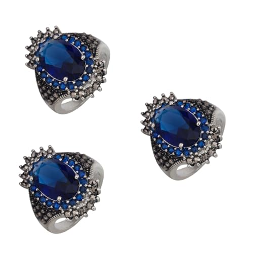 SAFIGLE 3 Stk Übertriebener Edelsteinring Vintage-Schmuck für Frauen Jubiläum Schmuckring mit synthetischen Edelsteinen Hervorragende Geschenkidee für besondere Anlässe Ringe Ringschmuck von SAFIGLE