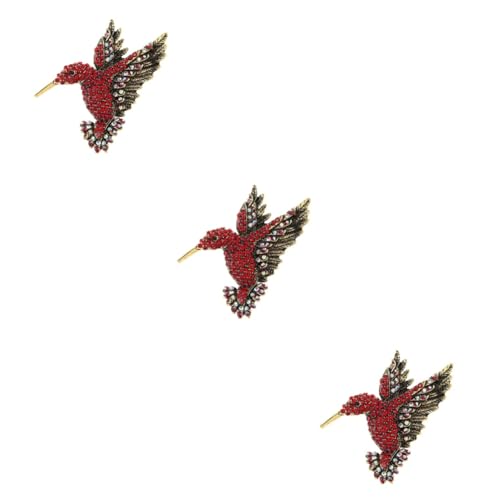 SAFIGLE 3 Stk Unisex-vogelbrosche Brosche Aus Vogelkristall Fußball Schlüsselanhänger Vogel Brosche Edelstein-revers D Initial-schlüsselanhänger Broch Denim-gürtel Diamant Kragennadel Rot von SAFIGLE