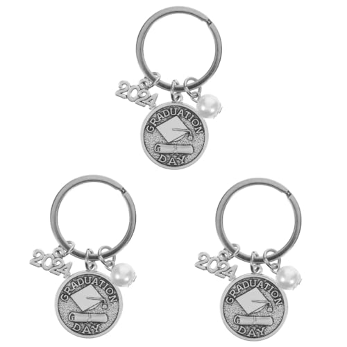 SAFIGLE 3 Stück 2024 Abschluss Schlüsselanhänger khimar Hijab abistreich Silberfarben Schlüsselbund Schlüsselringe Schlüsselanhängerkette Abschluss-Schlüsselanhänger Legierung Silver von SAFIGLE