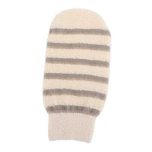 SAFIGLE 3 Stück Badetuch Handschuhe Peelinghandschuh Dusche Badehandschuhe Mit Tiefenpeeling Peeling-duschhandschuhe Peeling-handschuhe Peeling Badhandschuhe Bathhandschuh Beige Flachs von SAFIGLE