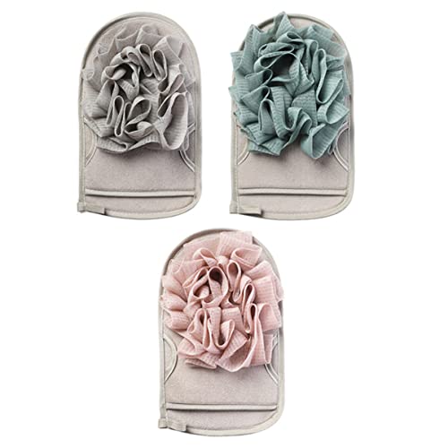 SAFIGLE 3 Stück Badetuch-Set schrubben Peeling-Handschuh Körper handschuhe Peelinghandschuh Peeling Handschuh Dusch-Reinigungshandschuh Handschuh Peeling Schwamm Zufällige Farbe von SAFIGLE