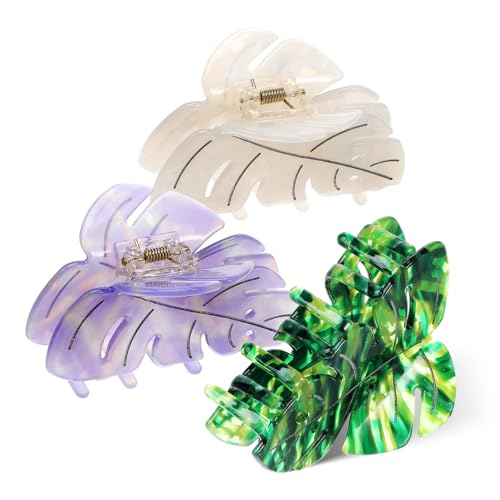 SAFIGLE 3stücke Haarspangen Für Frauen Robuste Haarklammern Für Dickes Und Dünnes Haar Stilvolle Klaue Clips in Grün Und Weiß Vielseitige Haaraccessoires Mit Festem Griff Für von SAFIGLE