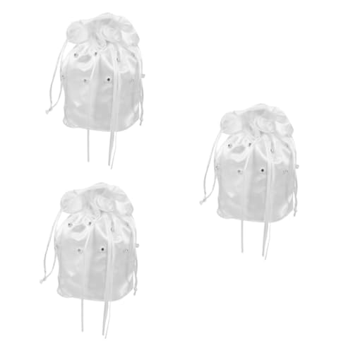 SAFIGLE 3 Stück Braut Handtaschen Weiße Taschen Damen Perlen Clutch Geldbörsen Für Damen Vintage Tragetasche Braut Taschen Tragetaschen Hochzeit Party Süßigkeiten Tasche von SAFIGLE