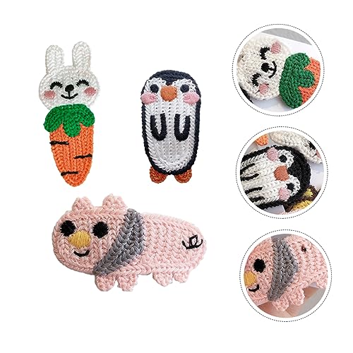 SAFIGLE 3stücke Wolle Cartoon Stil Haarspangen Mit Druckknopf Für Mädchen Haarspangen Leicht Zu Tragen Geeignet Für Alltag Partys Hochzeiten von SAFIGLE