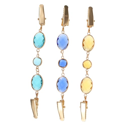 SAFIGLE 3 Stück Damen Sweater Clips aus Cardigan Verschlussklammern Gelb Marineblau und Strickjacken Clips für Pullover Schals und Leichte Jacken von SAFIGLE