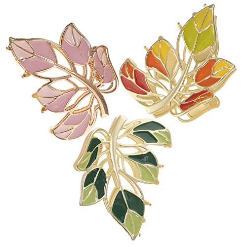 SAFIGLE 3 Stück Farbe Haarnadel Haarklammern Klaue Damen Blattclips Styling haarschmuck Haar Klammern große Haarspange Klemmbacken für Haare Haarspangen für Frauen Metall von SAFIGLE