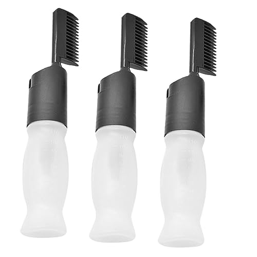 SAFIGLE 3 Stück Flasche Haarfärbemittel Spender für Haaransatz Wurzelkamm zum Färben von Haaren Nebel Männer feiner Tipp Kleberflasche Tropfer- das Haustier Black von SAFIGLE