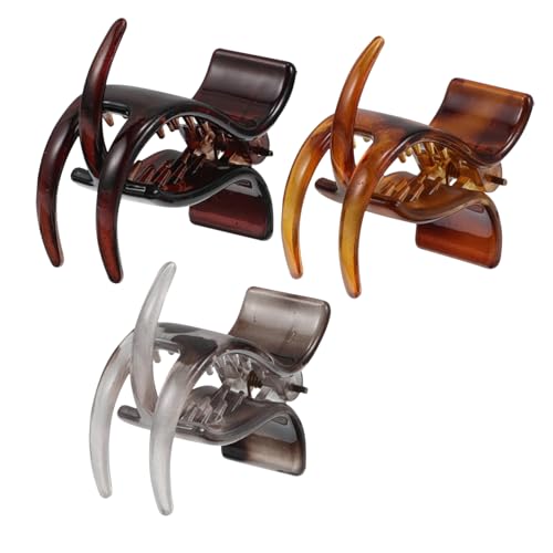 SAFIGLE 3 Stück Hohe Pferdeschwanz-haarnadel Pferdeschwanz-clip Pferdeschwanzhalter Haarspangen Haarkrallen Klauenklammern Dekorative Haarspangen Krallenclips Für Frauen Plastik von SAFIGLE