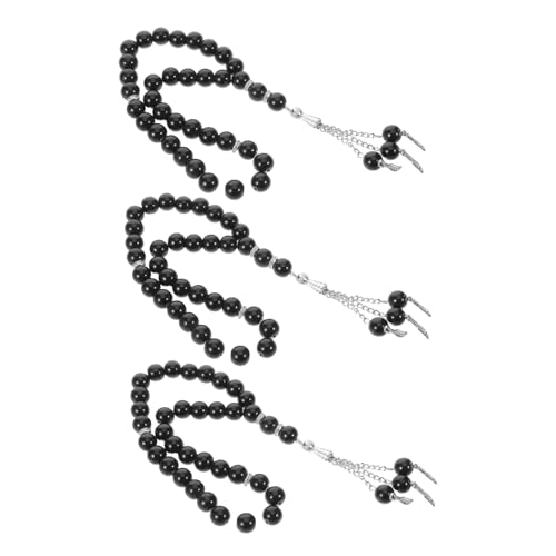 SAFIGLE 3stücke Gebetsperlen Islamischer Rosenkranz Handgefertigt Für Frauen Und Männer Gebetsperlenarmband Dekorativ Tragbar Religiöser Gebetsrosenkranz Muslimische Rosenkranzperlen von SAFIGLE