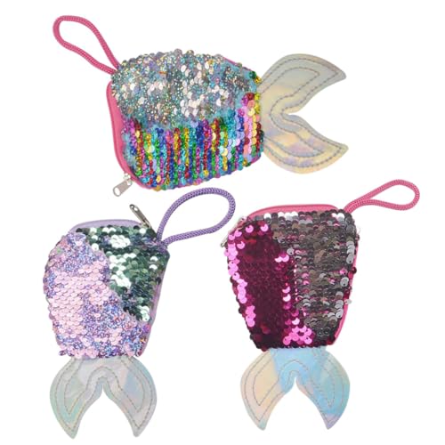 SAFIGLE 3stücke Mermaid Geldbörse Mit Pailletten - Für Geburtstagsfeiern Weihnachten Und Und Regenbogenfarben von SAFIGLE