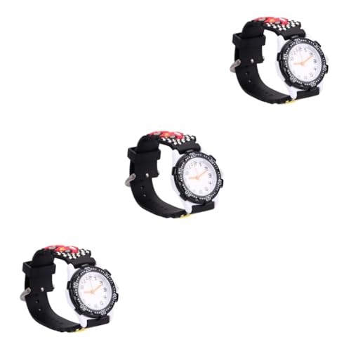 SAFIGLE 3stücke Cartoon Kinderuhr wasserdichte Armbanduhr Mit Auto-Muster Für Jungen Und Mädchen Kreatives Design Langlebig Und Kinderfreundlich Für Kleine Abenteurer von SAFIGLE