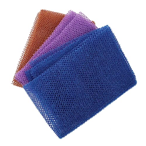 SAFIGLE 3 Stück Körperpeeling Handtücher Exfolierende Badetücher aus Hochwertigem Chinlon für Rückenreinigung und Massage Kompakt und Leicht für Unterwegs Fördert die Durchblutung und von SAFIGLE