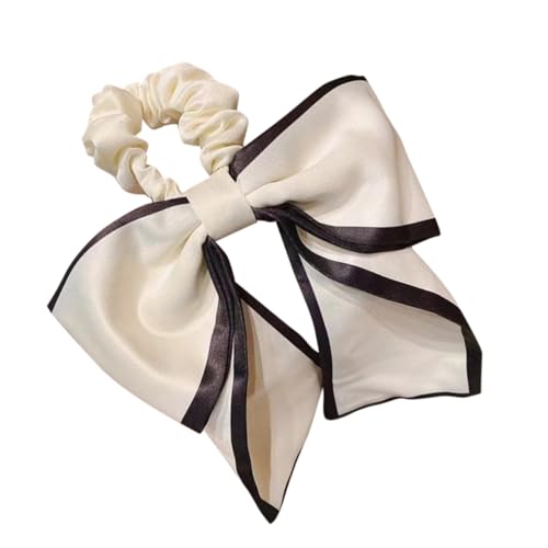 SAFIGLE 3 Stück Krawatte Mädchen Haarzubehör Schmetterling knusprig Bands Haargummis für Mädchen Haarband Haarschleifen Pferdeschwanzhalter für dickes Haar Polyester Weiß von SAFIGLE