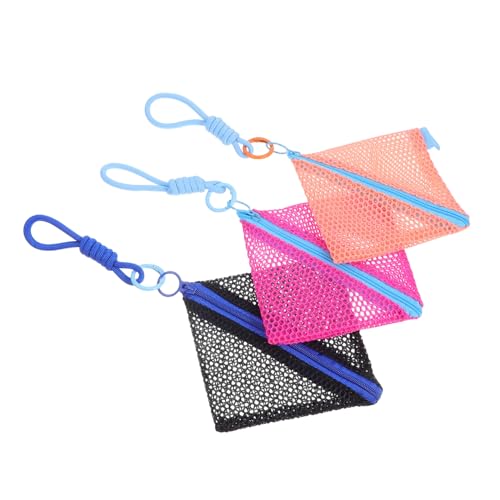SAFIGLE 3 Stück Mini Mesh-Zipper-Taschen für Kosmetik und Kopfhörer Kleine Leichte Aufbewahrungstaschen für Reisen und Alltag Atmungsaktiv Kratzfest Tragbar Transparente Organizer für von SAFIGLE
