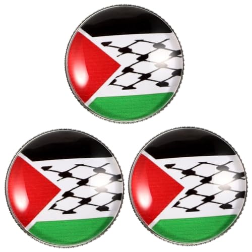 SAFIGLE 3 Stück Palästinensische Flaggen Brosche für Männer Metall Anstecknadel für Jacke Hemd und Tasche Stilvolles Accessoire Symbol der Hochwertige Verarbeitung Langlebig und Vielseitig von SAFIGLE