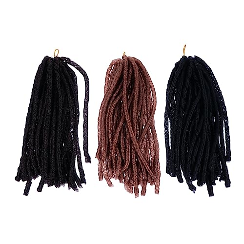 SAFIGLE 3 Stück Perücke Schmutzige Zöpfe Geflochten Lockige Spitzenperücke Fälschung Dreadlocks Cosplay-perücken Hohlgeflechte Leimlos Zöpfe Perücke Häkeln Haushalts Garn (polyester Faser) von SAFIGLE