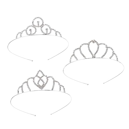 SAFIGLE 3stücke Strass Stirnband Crown Tiara Brautschmuck Haaraccessoires Hochzeit Kopfbedeckung Ornament Für Partys Und Fotografie von SAFIGLE
