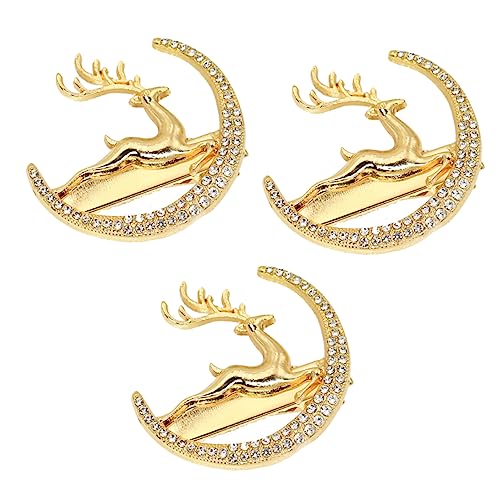 SAFIGLE 3 Stück Reh Haarklammern mit Haarspangen für Damen Vielseitiger Haarschmuck für Besondere Anlässe Goldene Haaraccessoires von SAFIGLE