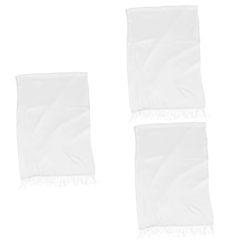 SAFIGLE Halstücher Kinder Zum Bemalen 3 Stück Reinweißer Schal Zum Batiken Stoffmaterial Weißer Schal Für Damen Damen Taschentücher Winter Batik Accessoire Handgefertigter Malerei von SAFIGLE