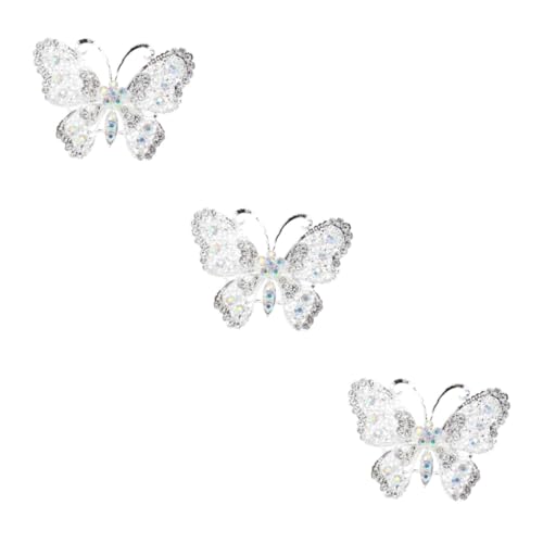SAFIGLE 3 Stück Rhinestone Schmetterlings Brosche Hochzeitsbouquet Kleid Dekorationsschmuck für Damen Eleganter Modischer Anstecker für Verschiedene Anlässe Langlebiges Material Perfektes von SAFIGLE