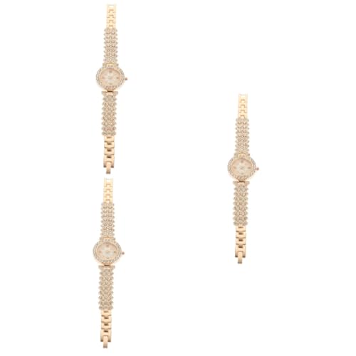 SAFIGLE 3 Stück Strass Damenuhr Digitaluhr Für Mädchen Damenuhren Uhren Deportivos para Hombres Armbanduhr Freizeituhr Smartwatches Herren Dekoruhren Für Roségold Legierung von SAFIGLE