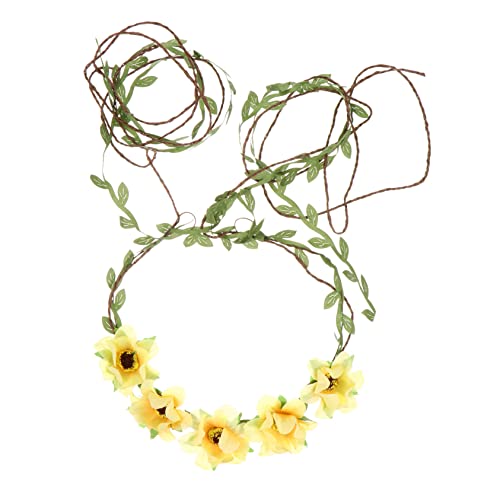 SAFIGLE 3 Stück Teiliges Blumenkranz Imitation Daisy Flower Crown mit Blumenranke Haarband Leicht und Bequem für Hochzeit Brautjungfern Blumenmädchen Festtage von SAFIGLE