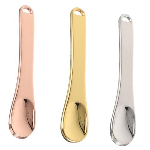 SAFIGLE 3 Stück Teiliges Mini Kosmetikspatel aus Langlebigem Metall Wiederverwendbare Gesichtscreme Löffel für Präzises Auftragen von Cremes Masken und Augenpflege Kompakt und von SAFIGLE