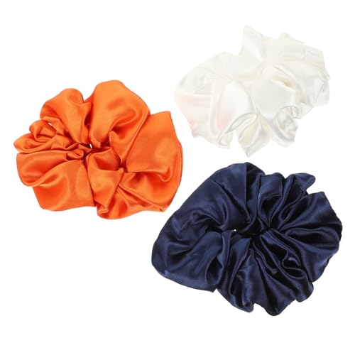 SAFIGLE 3 Stück Teiliges Oversized Haargummis Glatte Satin Haarschlaufen für Damen Weiß Orange und Elastische Haaraccessoires für Haartypen SAFIGLE 3 Stück Teiliges Oversized Haargummis Glatte Satin Haarschlaufen für Damen Weiß Orange und Elastische Haaraccessoires für Haartypen von SAFIGLE